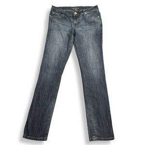 Arizona Jeans Womens 11 Long Y2K Low Rise Straight‎ Leg Blue Stretch Denim 32x33